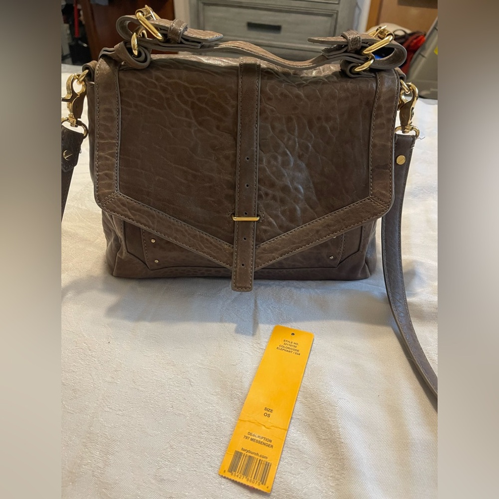 Vintage Tory Burch  Brown Leather 797 messenger bag